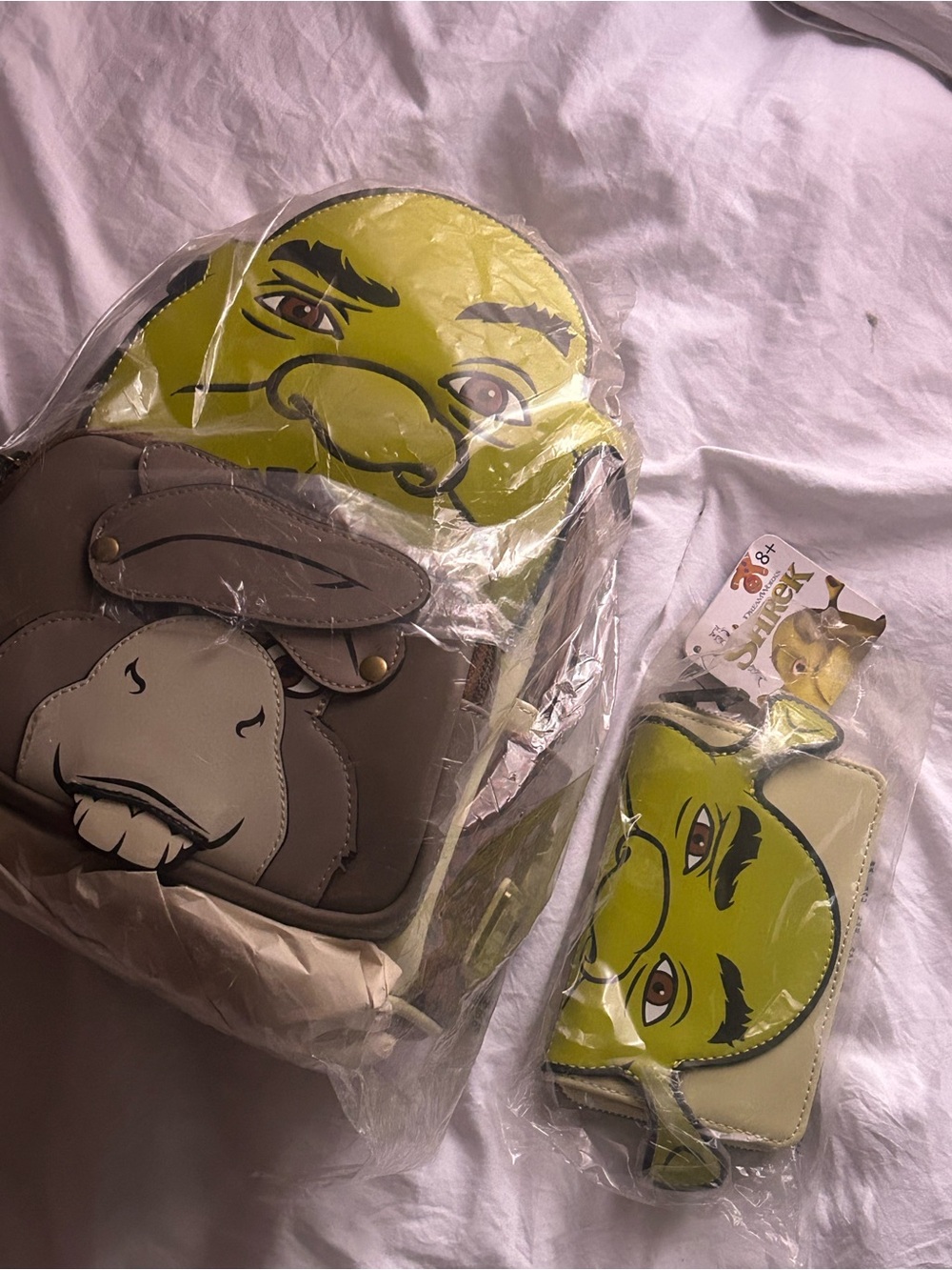 Shrek Character Backpack and Wallet Set - Green/Brown